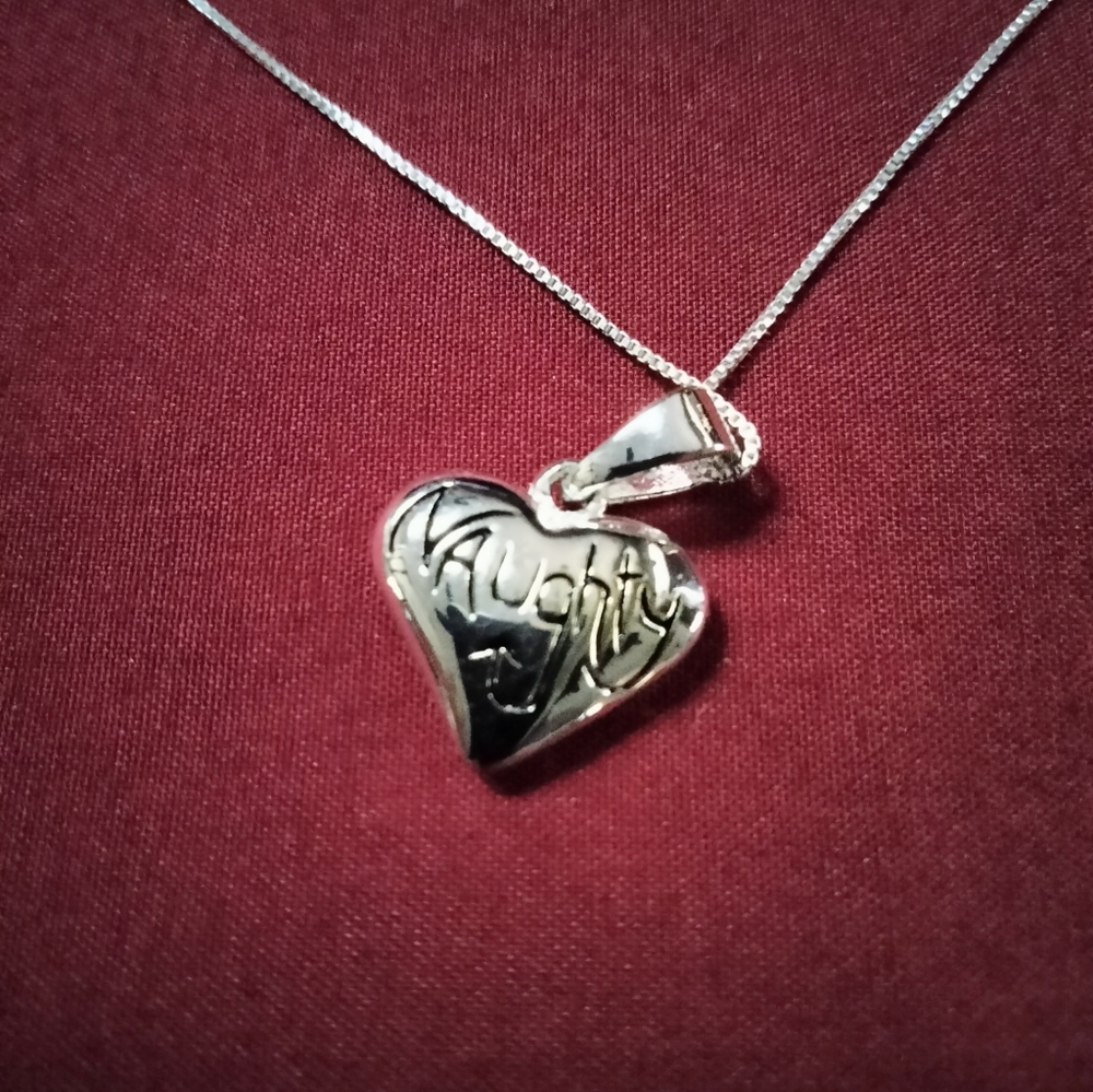 2 sided Necklace Naughty or Nice .92 Sterling Silver